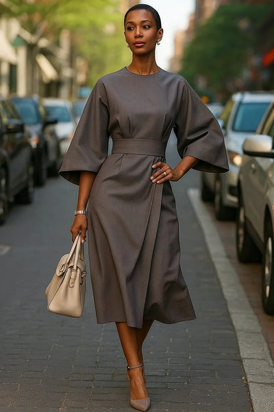 Women's Elegant Belted Maxi Dress