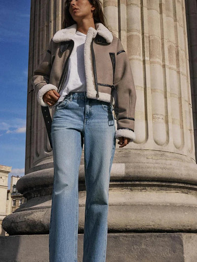 Women's Elegant Winter Jacket with Faux Fur Lining