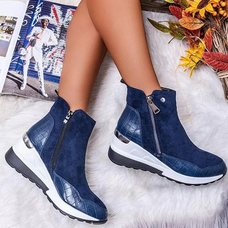 Women's Modern Style Ankle Boots with Zipper Sides