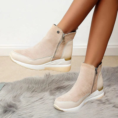 Women's Modern Style Ankle Boots with Zipper Sides