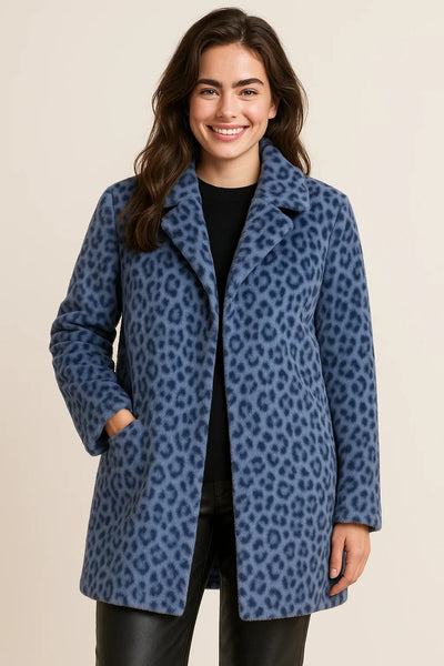 Women's Modern Style Fuzzy Leopard Coat