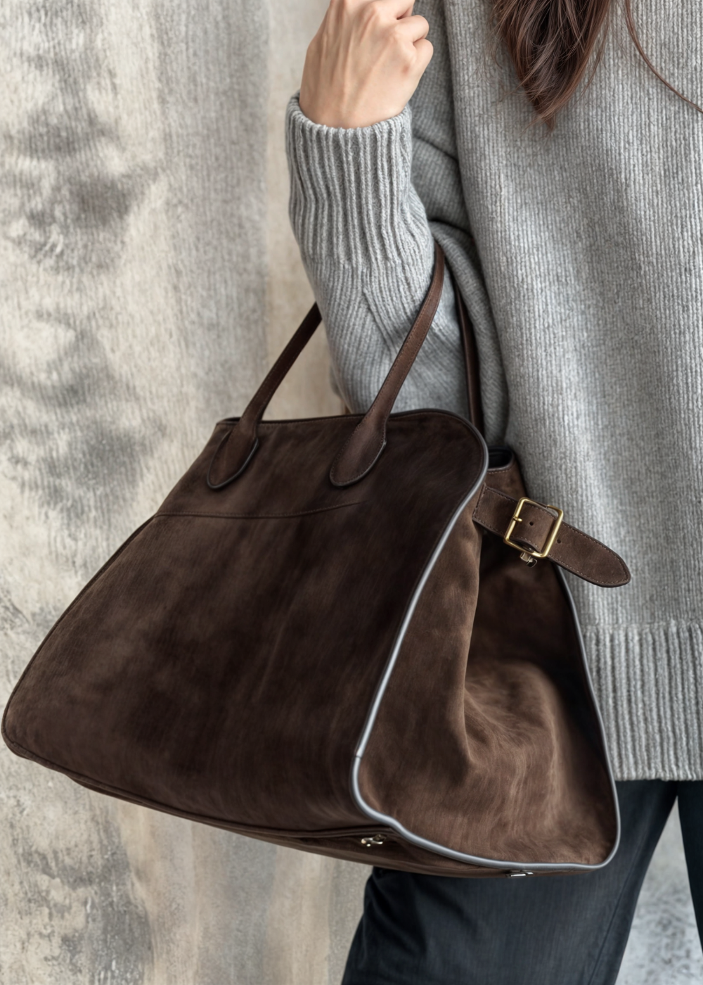 Women’s Vintage-Style Suede Shoulder Bag