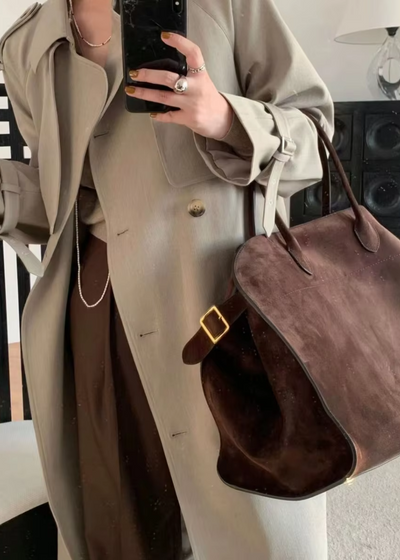 Women’s Vintage-Style Suede Shoulder Bag