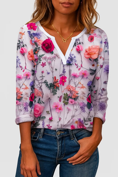 Women's Formal Longsleeve Floral Summer Blouse