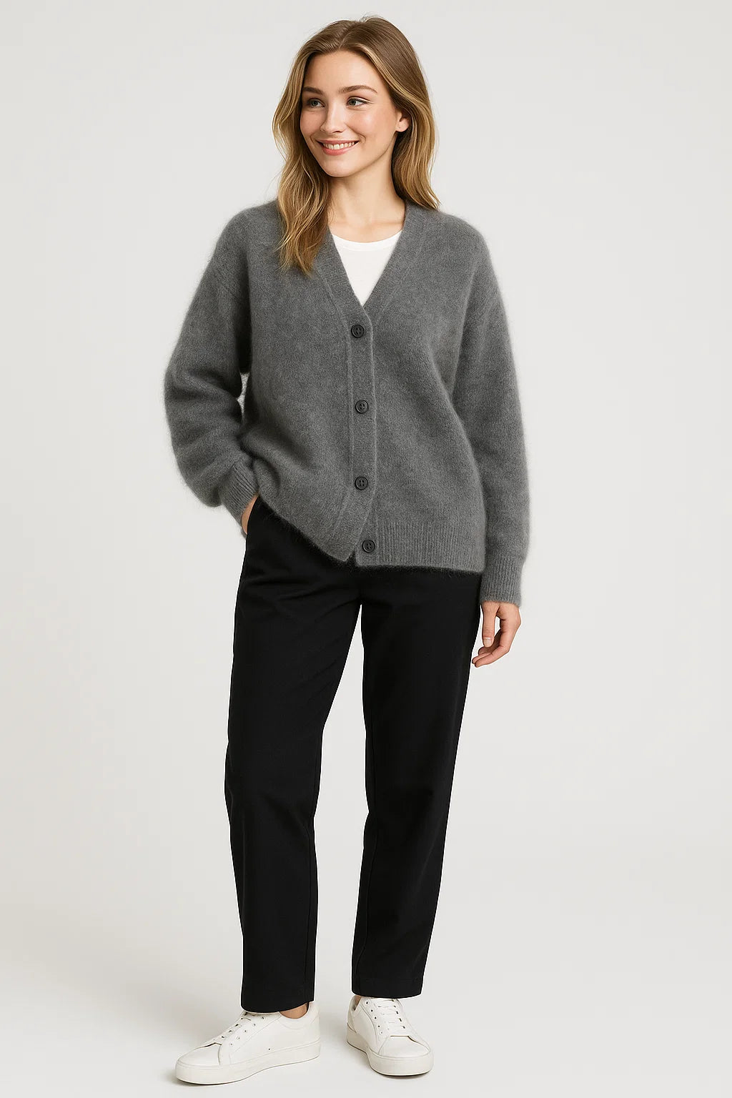 Soft Knitted V-Neck Cardigan for Women