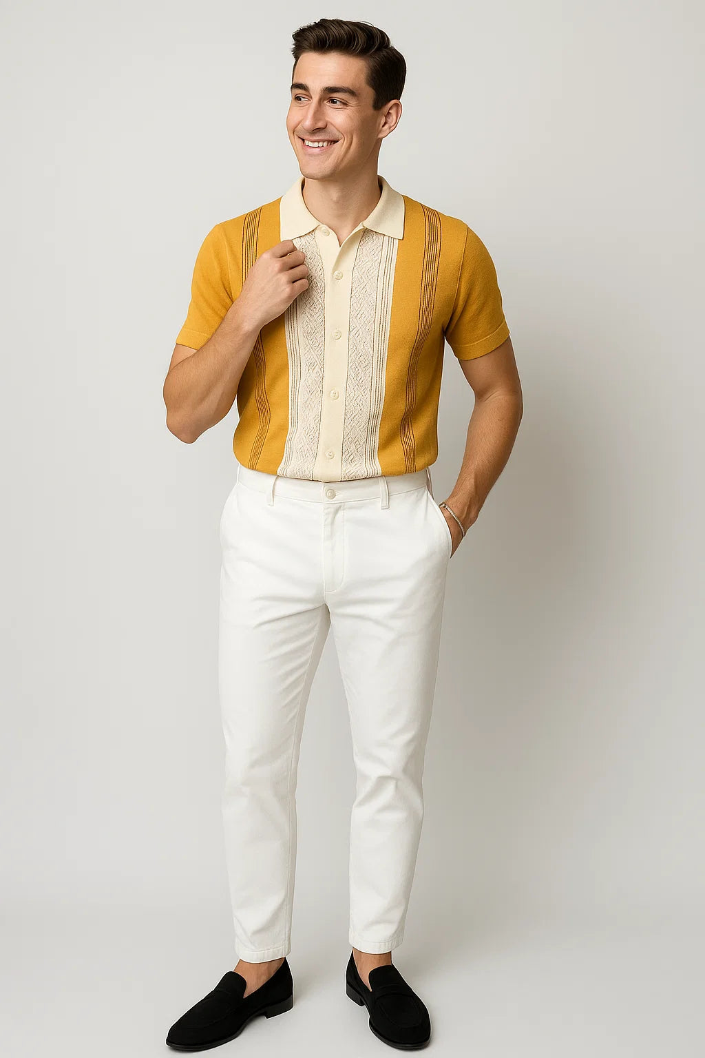 Classic Men's Striped Knit Shirt
