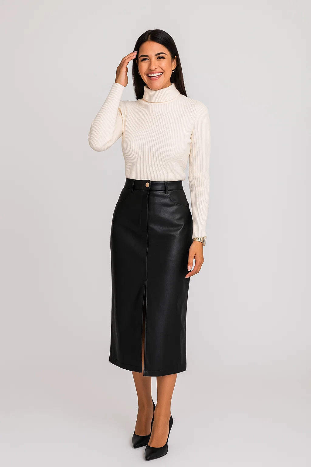 Women's Vintage Style High Slit Maxi Skirt