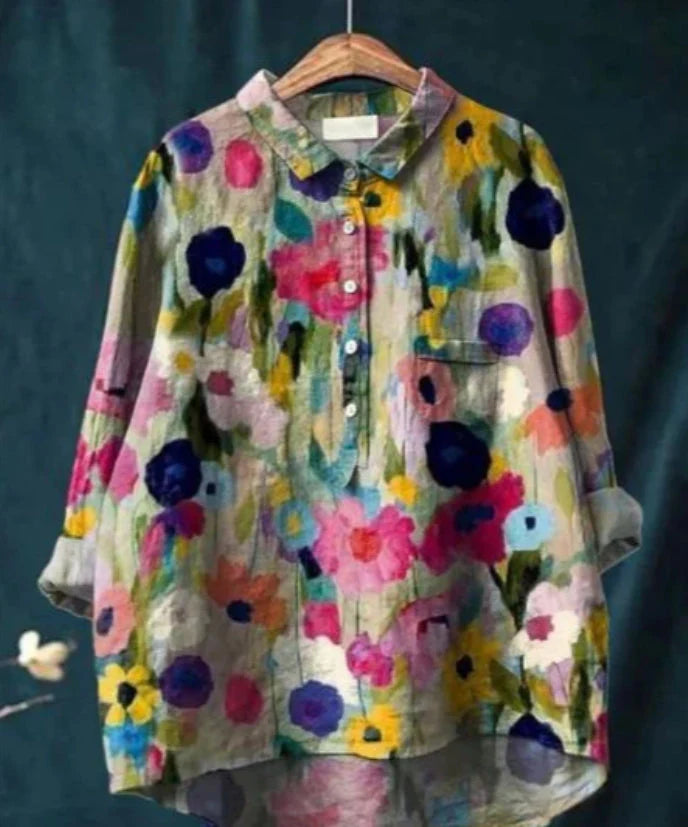 Women’s Casual Floral Print Blouse – Vibrant Everyday Style & Airy Relaxed Fit