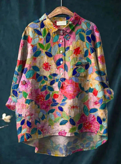 Women’s Casual Floral Print Blouse – Vibrant Everyday Style & Airy Relaxed Fit