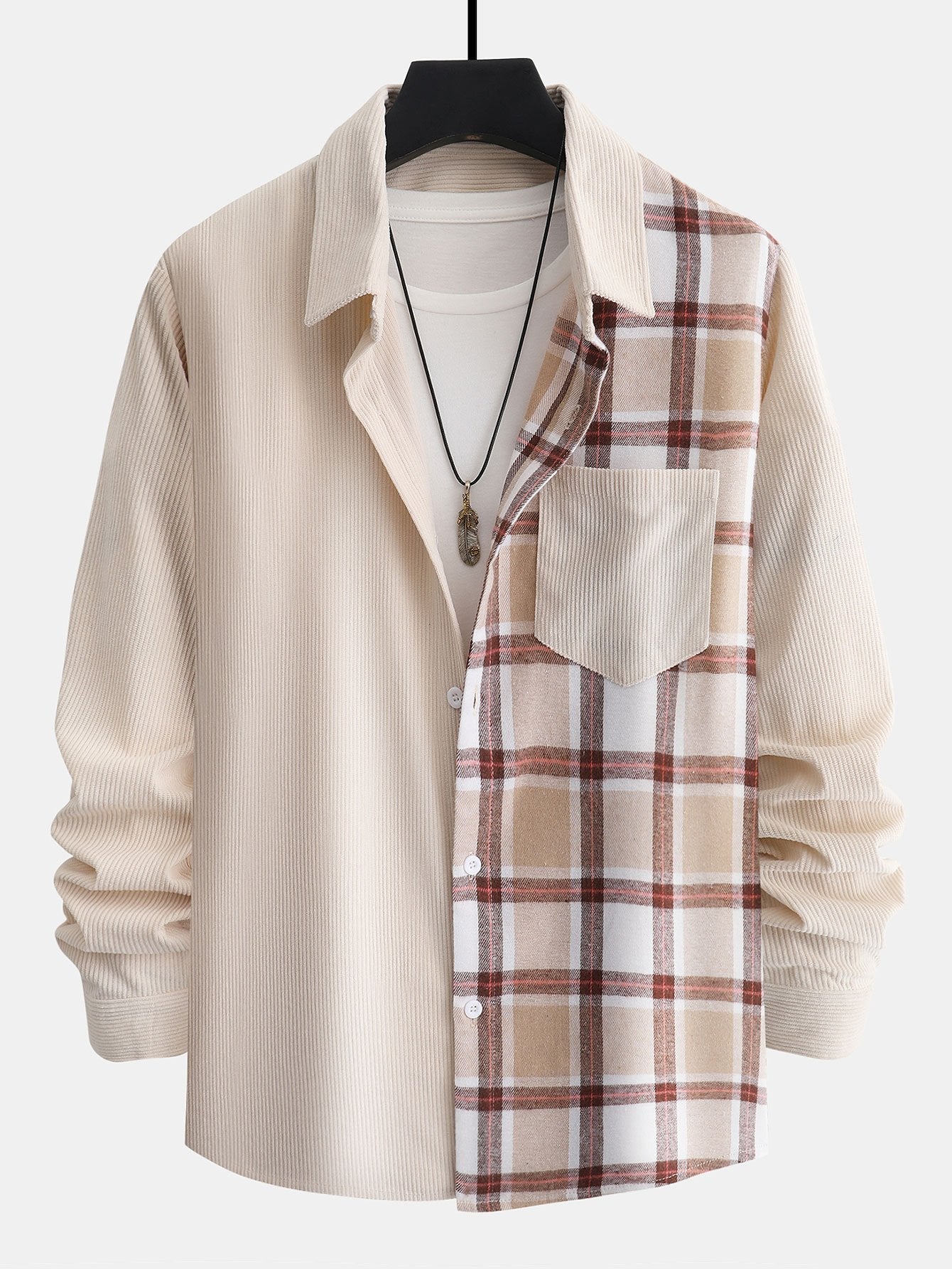 Corduroy Checked Men's Shirt