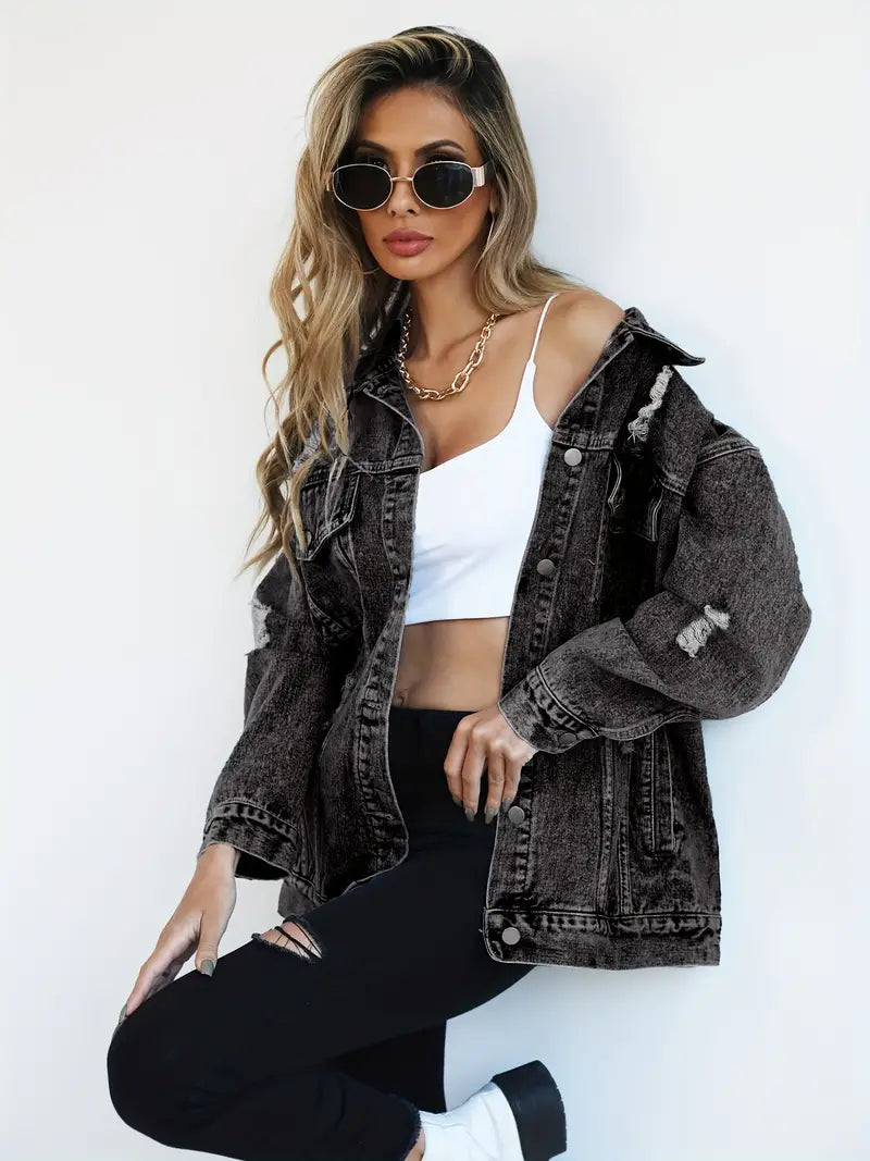 Oversized Denim Jacket for Women