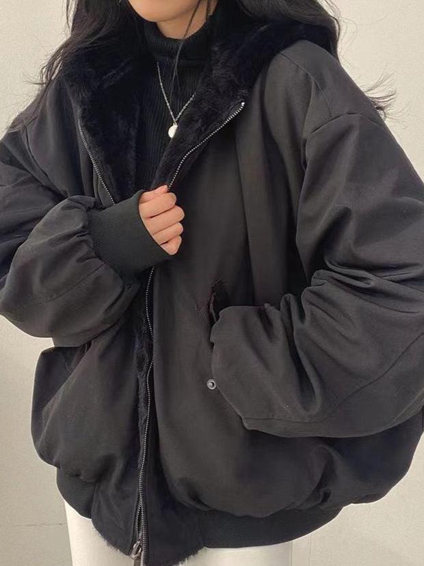 Double sided Ladies coat warm streetwear oversized