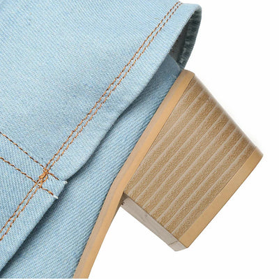 Women's Modern Style Trendy Knee-High Denim Boots