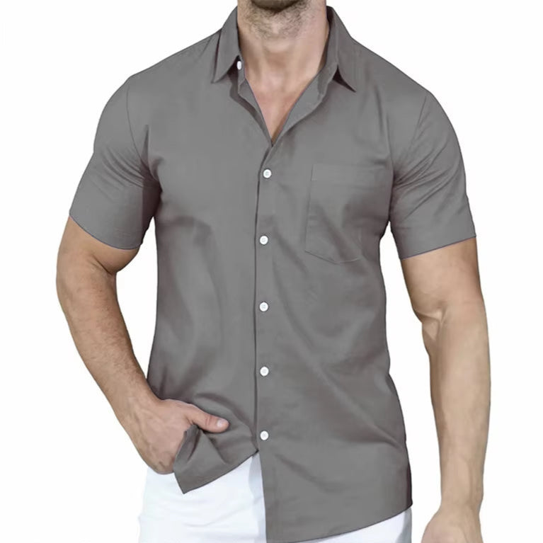 Men's Casual Short Sleeve Button-Down Shirt