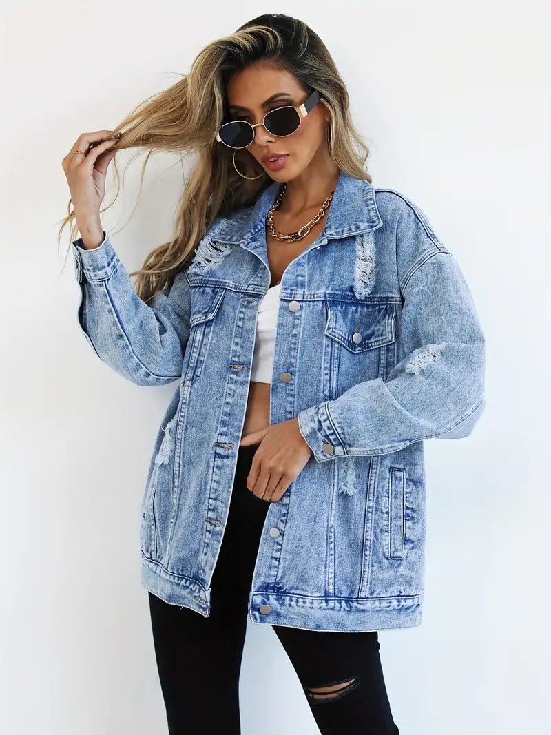 Oversized Denim Jacket for Women