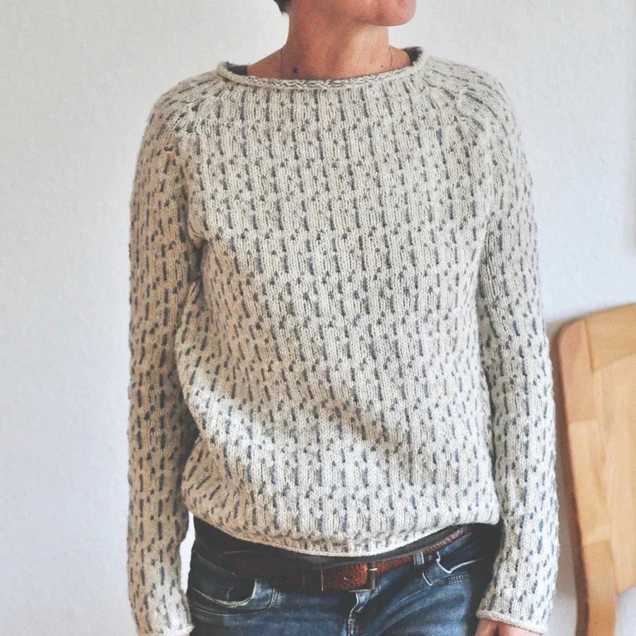 Grey Boat Neck Sweater for Women