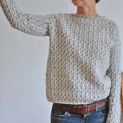 Grey Boat Neck Sweater for Women