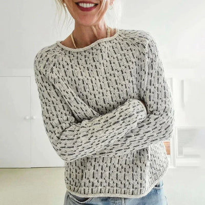 Grey Boat Neck Sweater for Women