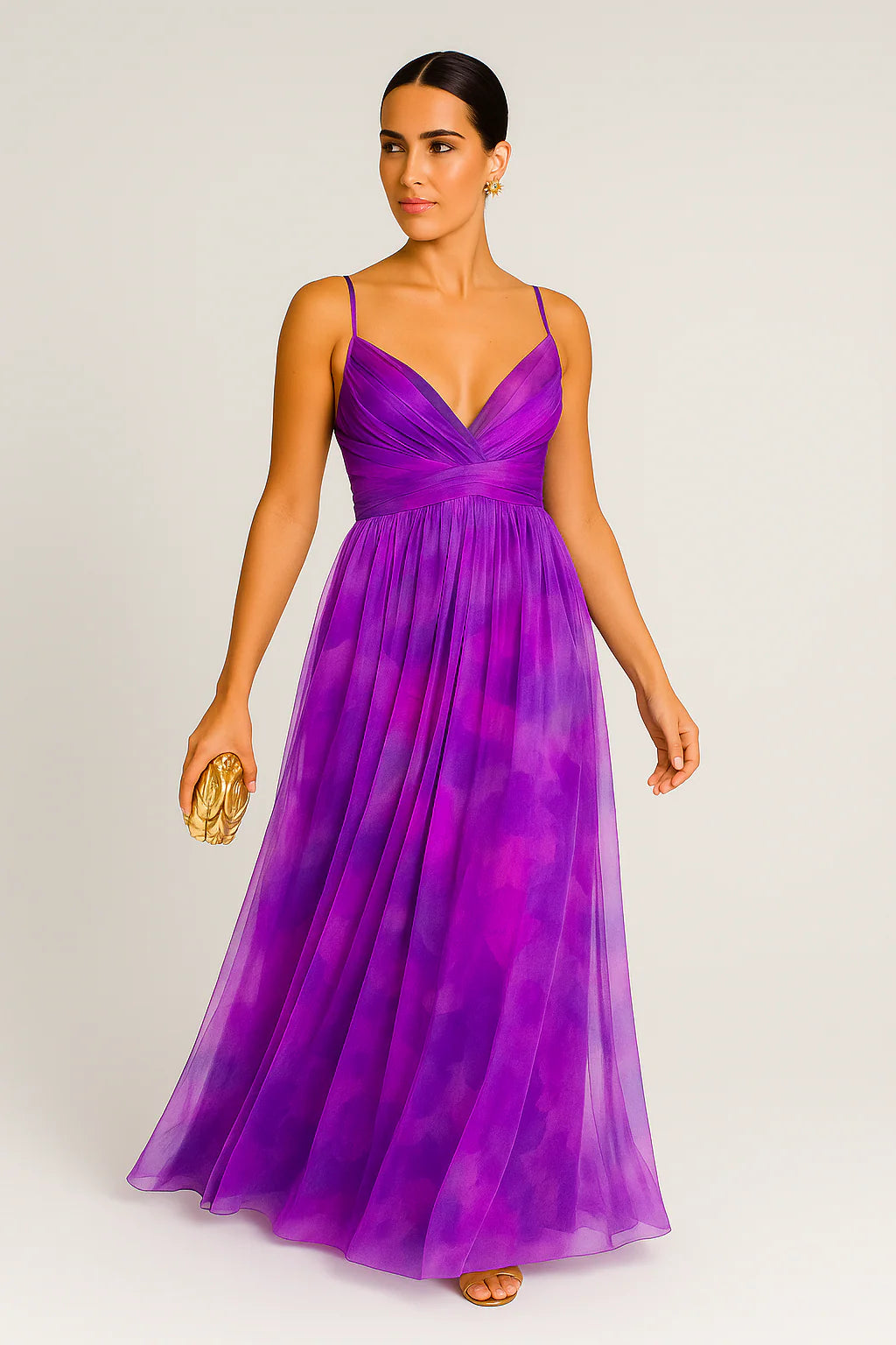 Women’s Floral Dress – Flowing Maxi Silhouette with Vibrant Floral Print
