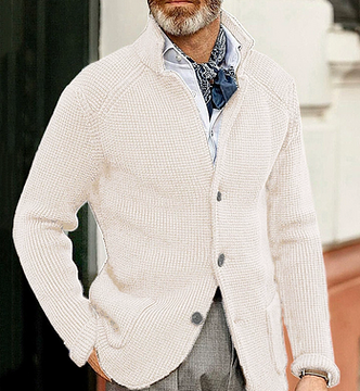 Men's Cardigan with Lapel Buttons