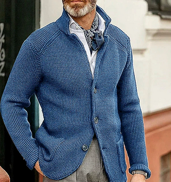 Men's Cardigan with Lapel Buttons