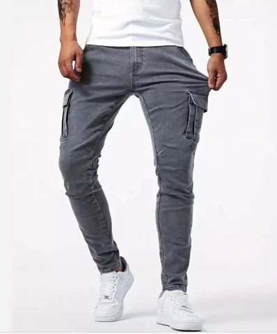 Men's Classic Stretch Cargo Denim Pants