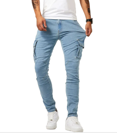 Men's Classic Stretch Cargo Denim Pants