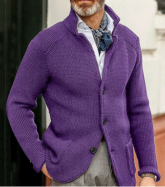 Men's Cardigan with Lapel Buttons