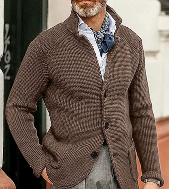 Men's Cardigan with Lapel Buttons