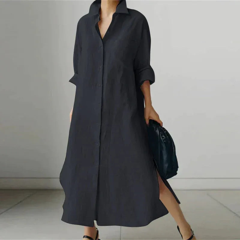 Women's Casual Long Button-Up Dress