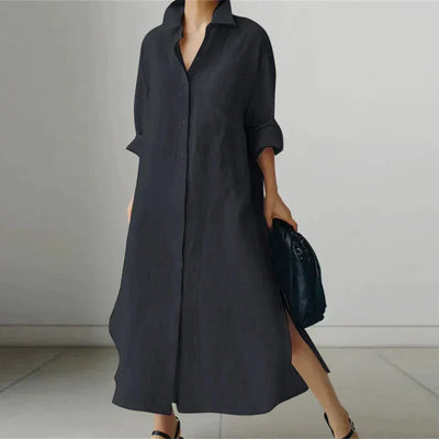 Women's Casual Long Button-Up Dress