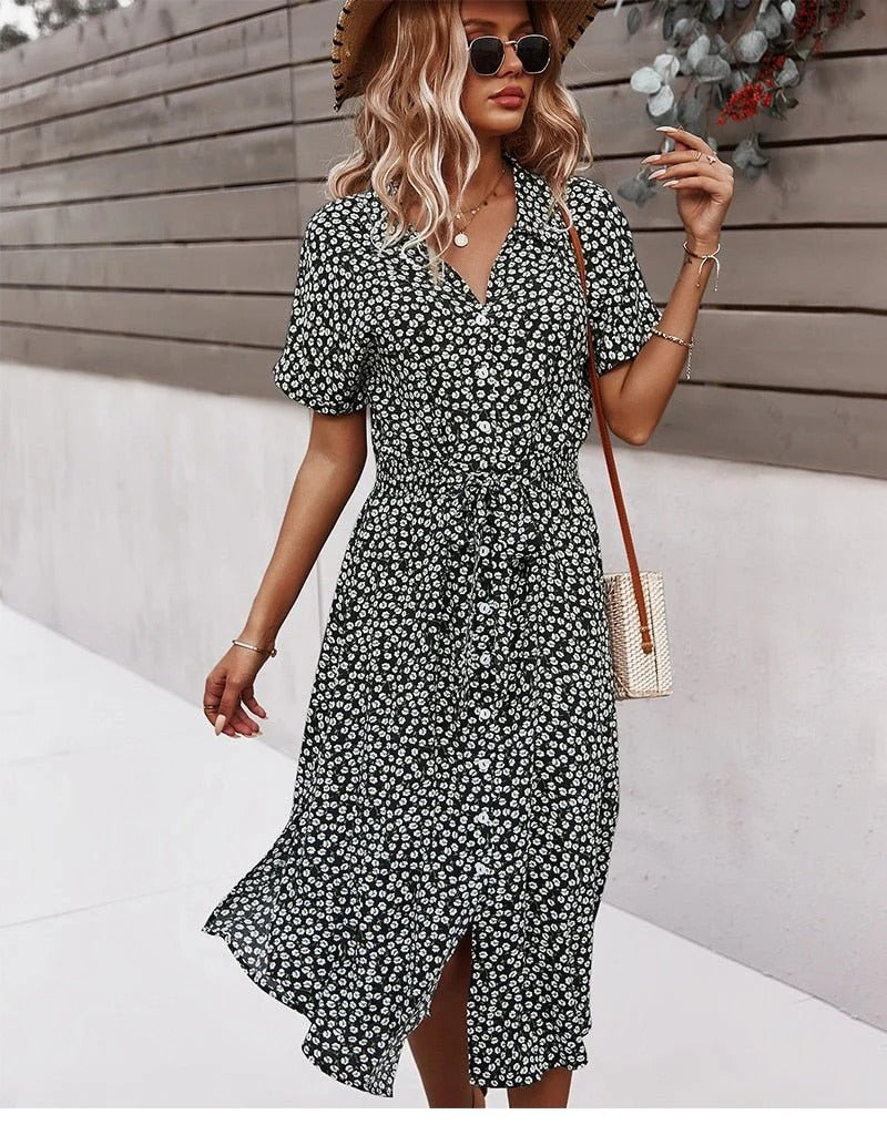 Women's Casual Button-Down Floral
