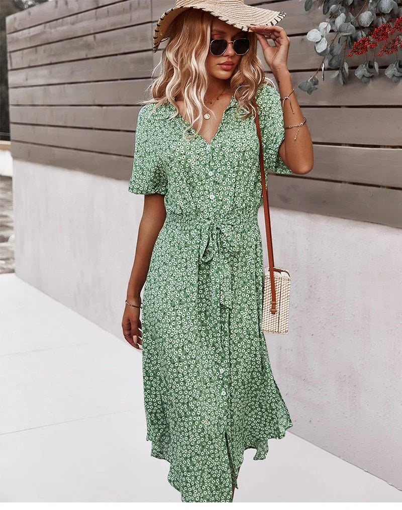 Women's Casual Button-Down Floral