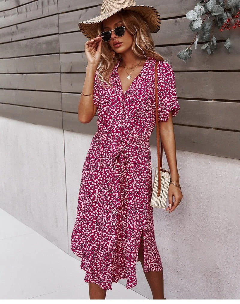 Women's Casual Button-Down Floral