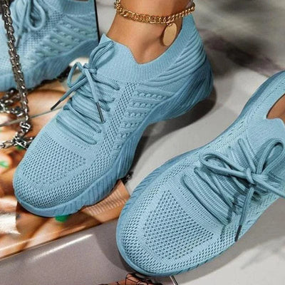 Women's Modern Lace-Up Knit Sneakers