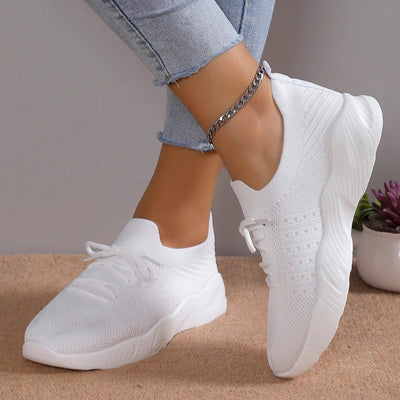 Women's Modern Lace-Up Knit Sneakers