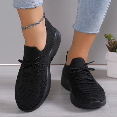 Women's Modern Lace-Up Knit Sneakers