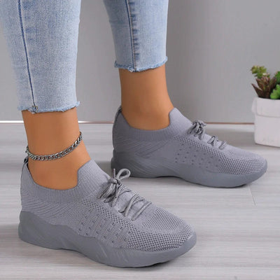 Women's Modern Lace-Up Knit Sneakers