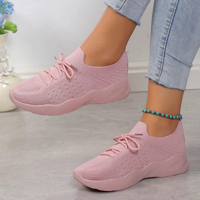 Women's Modern Lace-Up Knit Sneakers