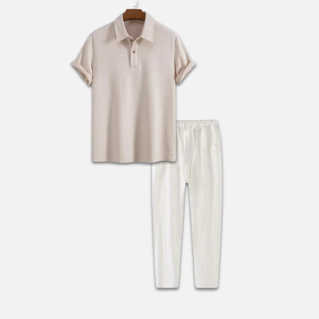 Men's Casual Daily Two-Piece Polo Set