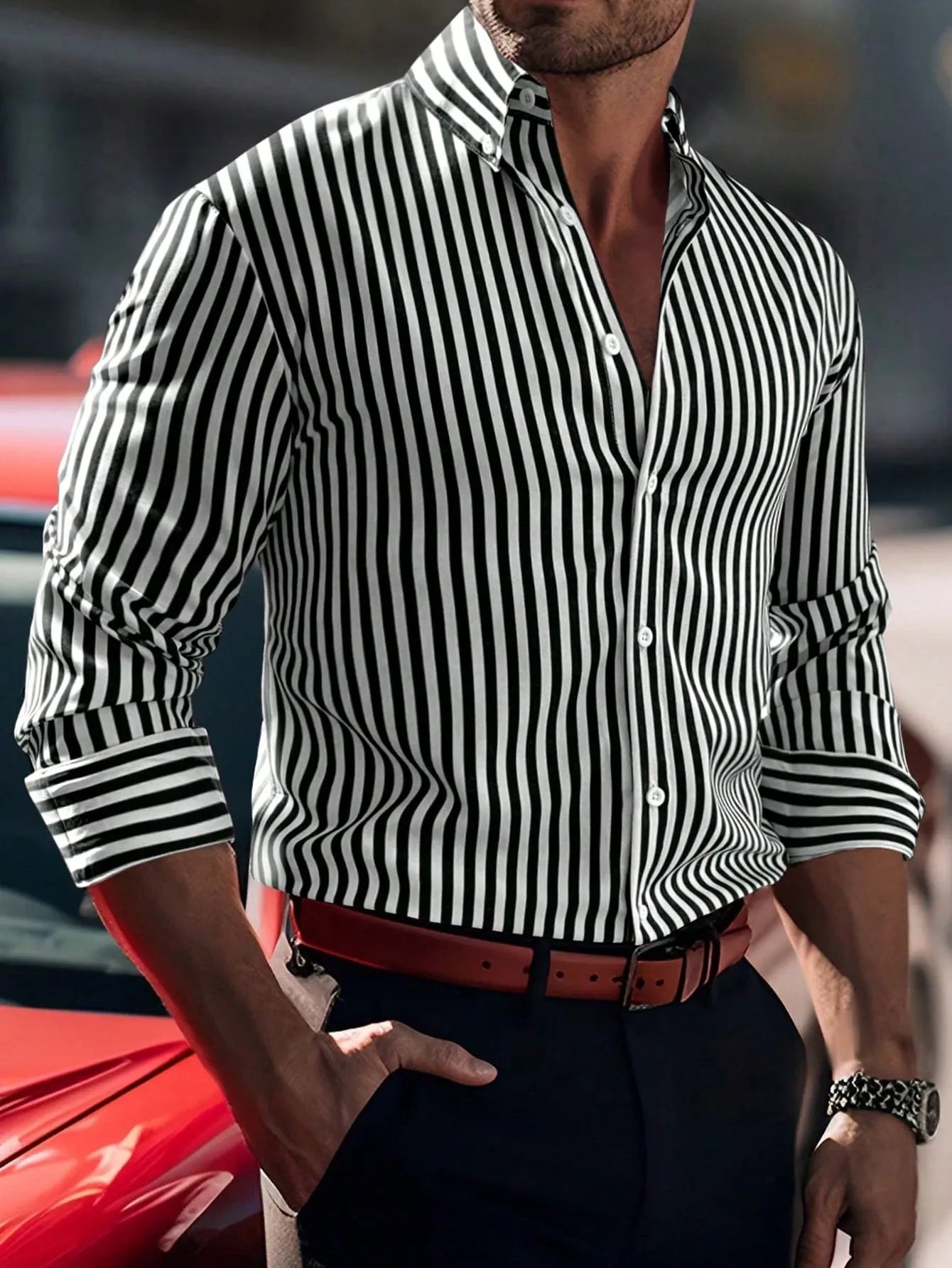 Men's Casual Striped Shirt