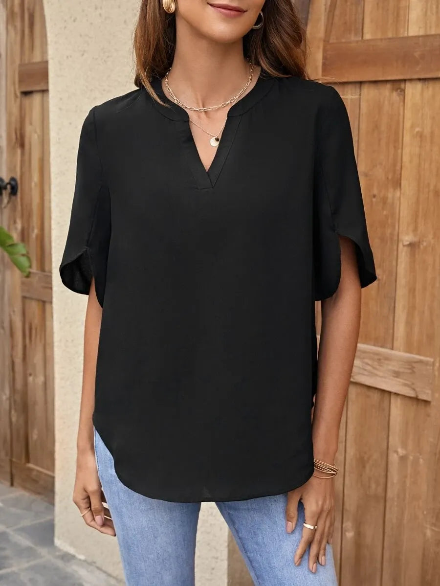 Women's Trendy V-Neck Split Sleeve Blouse