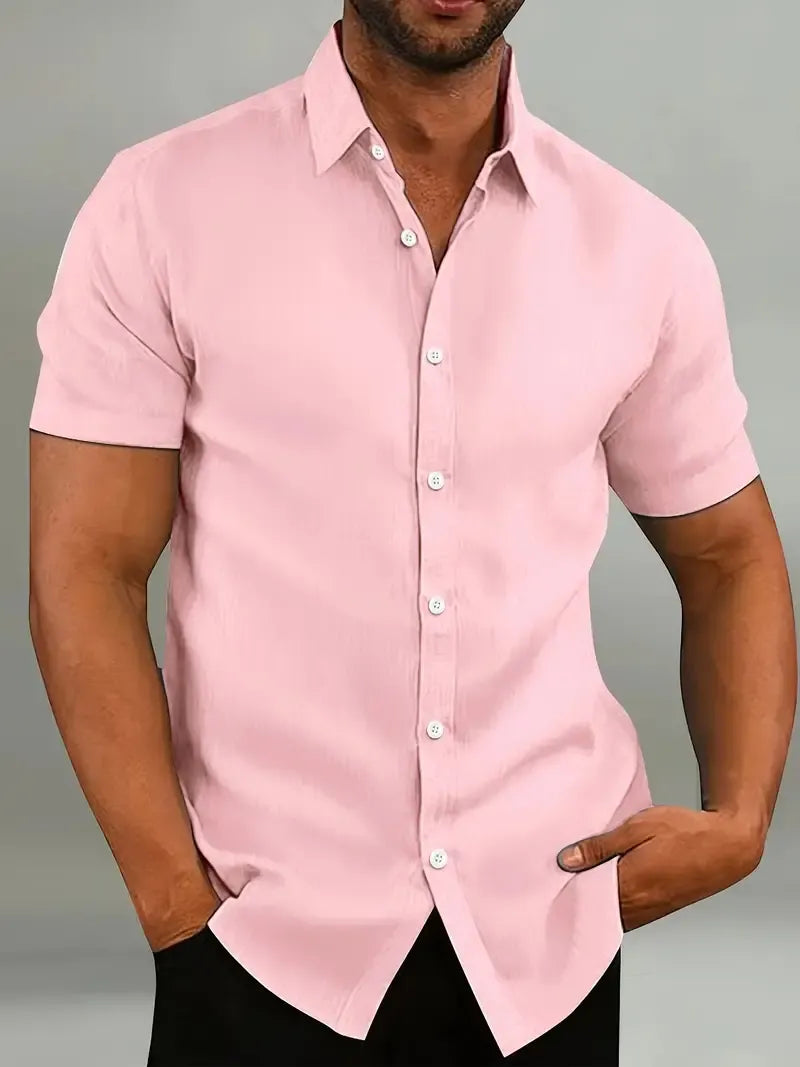 Men's Casual Short Sleeve Button-Down Shirt