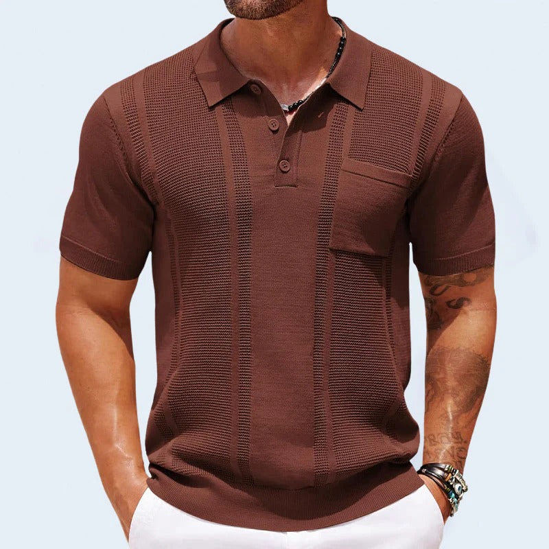 Men’s Classic Button-Up Knit Polo