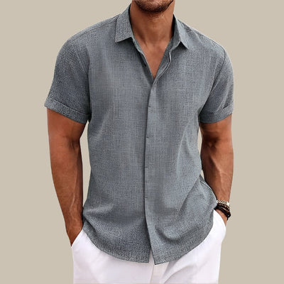 Van Hallen Shirt | Linen Men's short-sleeved casual blouse