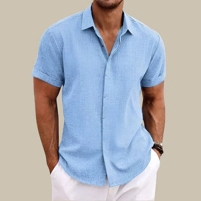 Van Hallen Shirt | Linen Men's short-sleeved casual blouse