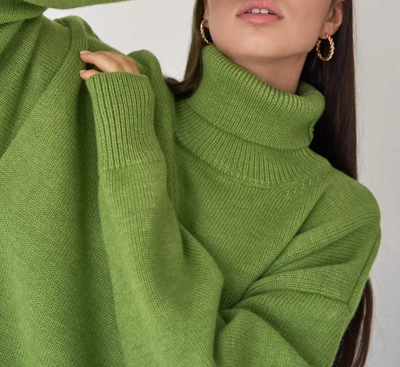 Knitted Turtleneck Sweater for Women