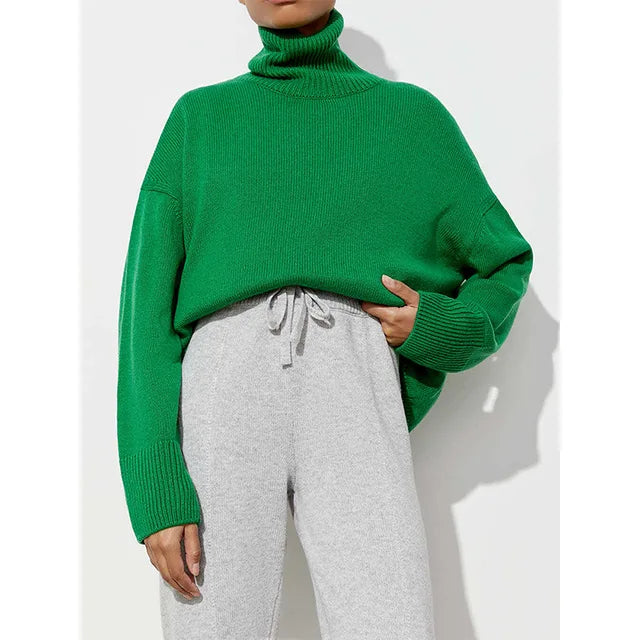Knitted Turtleneck Sweater for Women