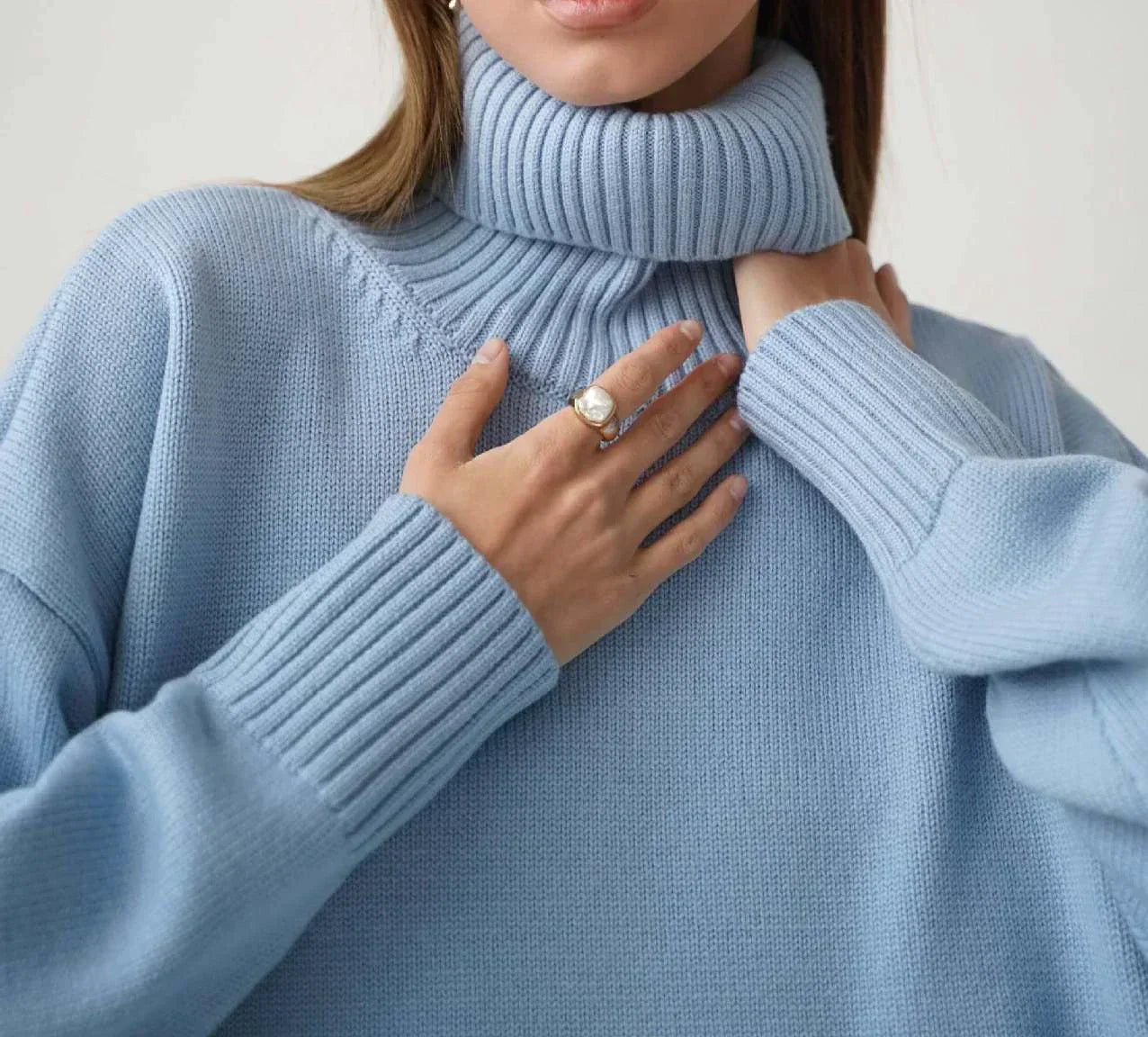 Knitted Turtleneck Sweater for Women