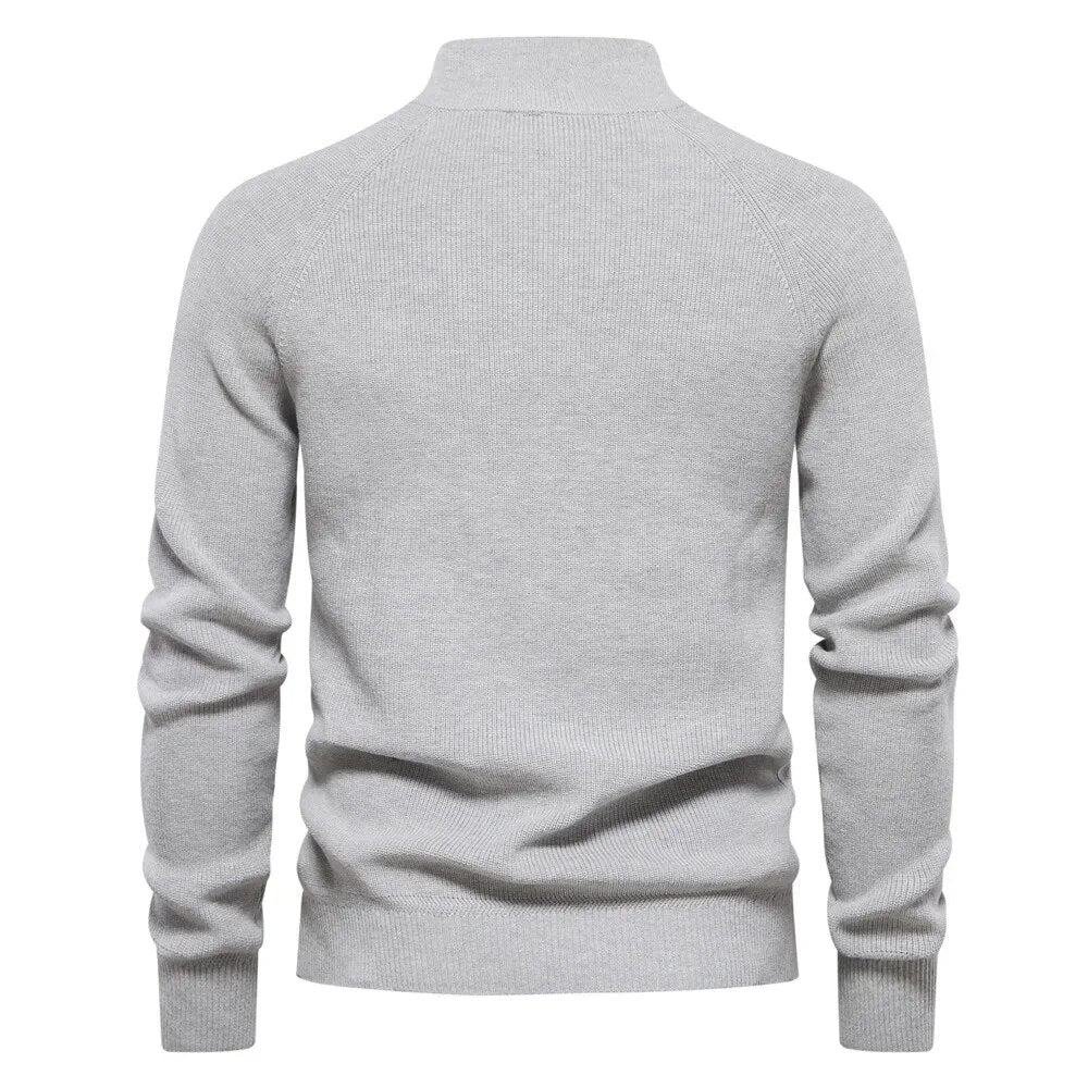 Knitted Zip-Up Sweater for Men